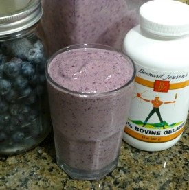 Blueberry Gelatin Protein Smoothie