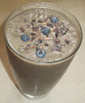 Chocolate Blueberry Spirulina Smoothie